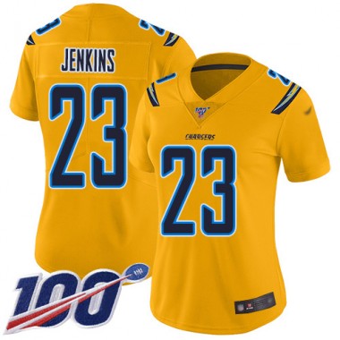 Los Angeles Chargers NFL Football Rayshawn Jenkins Gold Jersey Women Limited #23 100th Season Inverted Legend->youth nfl jersey->Youth Jersey